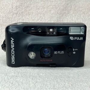 Vintage Fuji Discovery 80 Plus 35mm Point & Shoot Film Camera-Black-Vtg-90s-Y2K